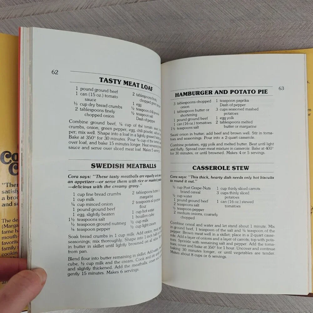 Cora's Country Cookbook Hardcover 1977 First Printing Local Ethnic Recipes